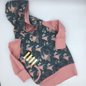 Nwt - Grow with Me Hoodie Floral Moose Deer